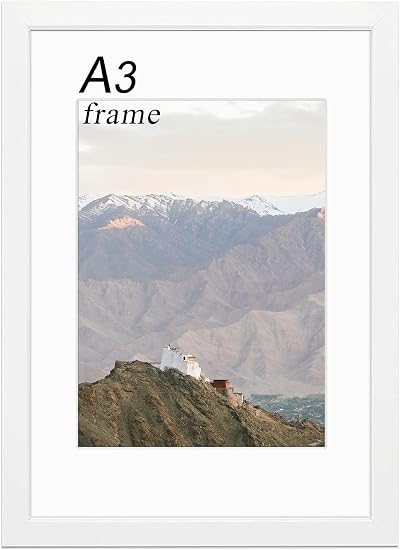 RUN HELIX A3 Wooden Frame with Plexiglass White 29.7x42 cm Wall Mount
