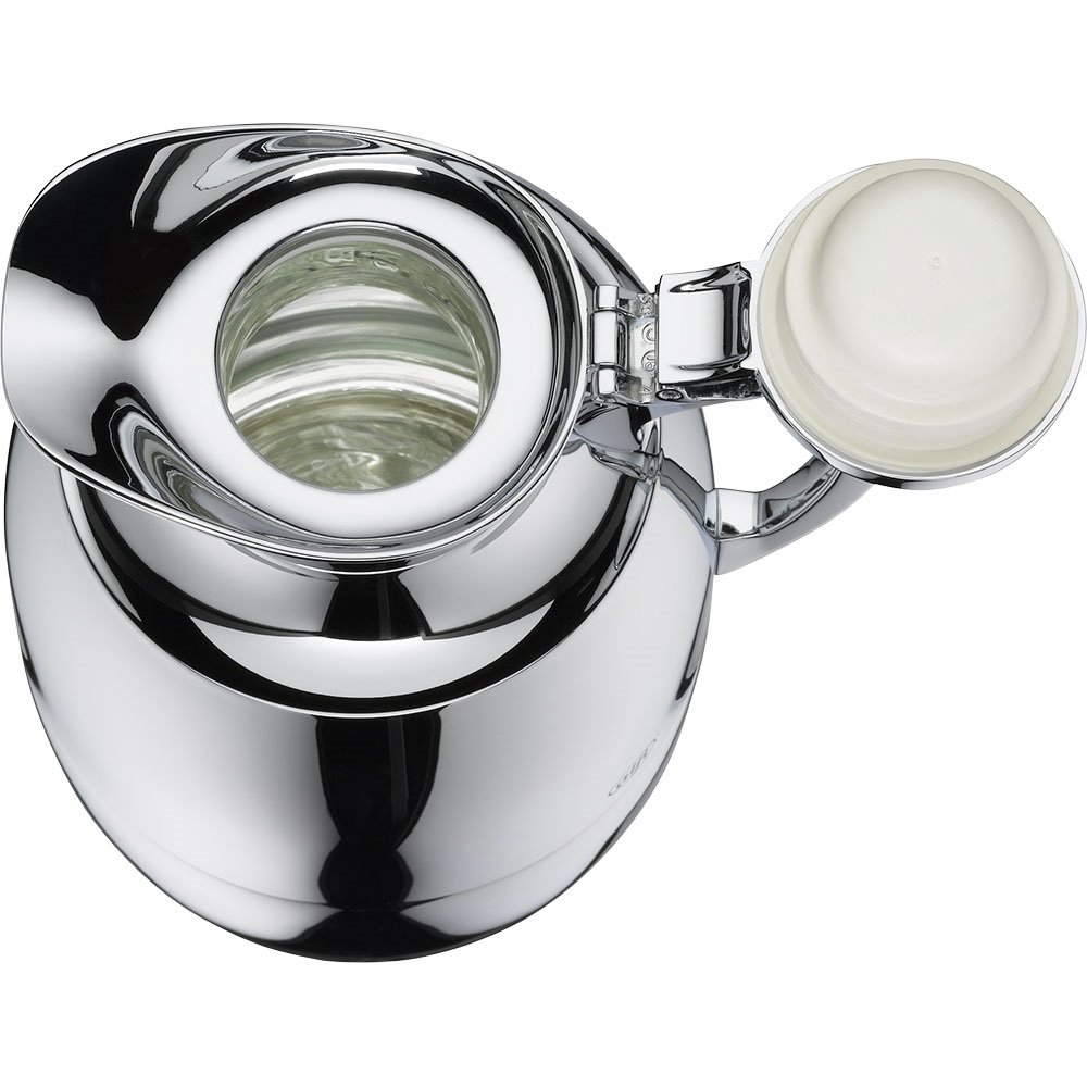 alfi Juwel Glass Vacuum Chrome Plated Brass Thermal Carafe for Hot and