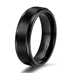 TRUMIUM 6mm Tungsten Rings for Men Women Basic