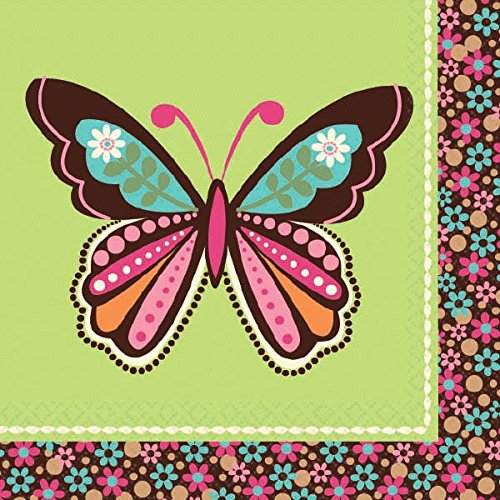 Amscan Beverage Napkins | Hippie Chick Collection | Party Accessory