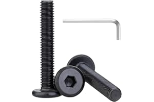 HIRTUOTTER M4 x 30mm 20 Pcs Flat Round Head Hex Socket Cap Screws, 304 Stainless Steel Bolts, Fully Threaded, Black Oxide Finish with hex Wrench, Furniture, DIY, 3D Printing