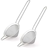 AIEVE Tea Strainer, 2 Pack Stainless Steel Cocktail Strainer Fine Mesh Strainer Sifter Filter Sieve Strainer Small Strainer F
