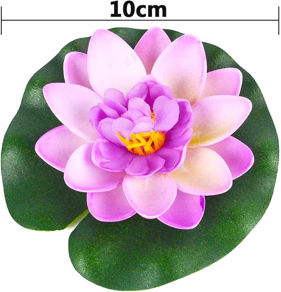 FANDE Artificial Floating Foam Lotus Flowers, 6 Pcs Floating Pond Decor Water Lily, Artificial Floating Pond Plants Decor - Image 3