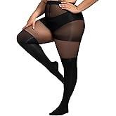Yilanmy Plus Size Faux Thigh High Stockings for Women, Mock Thigh High Tights Faux Over the Knee Pantyhose Queen Size