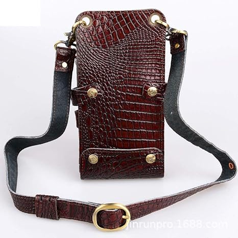 Auswiei Professional Hairstylist Holster Pouch Crocodile Leather