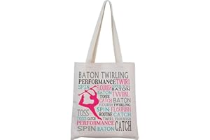 MNIGIU Baton Twirling Gift Gymnastic Twirling Lover Gift Baton Twirling Tote Bag for Twirler Girl