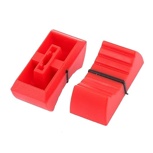 Plastic Console Mixer Mixed Slider Fader Knobs Replacement Red 2PCS