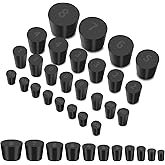 Aleric 26 Pack Solid Rubber Stoppers - 11 Assorted Sizes Stopper Plugs, 000# - 8# Sizes Rubber Plugs for Flask, Lab Plug Holes, Test Tube