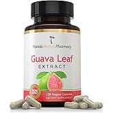 Florida Herbal Pharmacy, Guava Leaf Extract Supplement Capsules 10:1 (120 Capsules),Two Months Supply