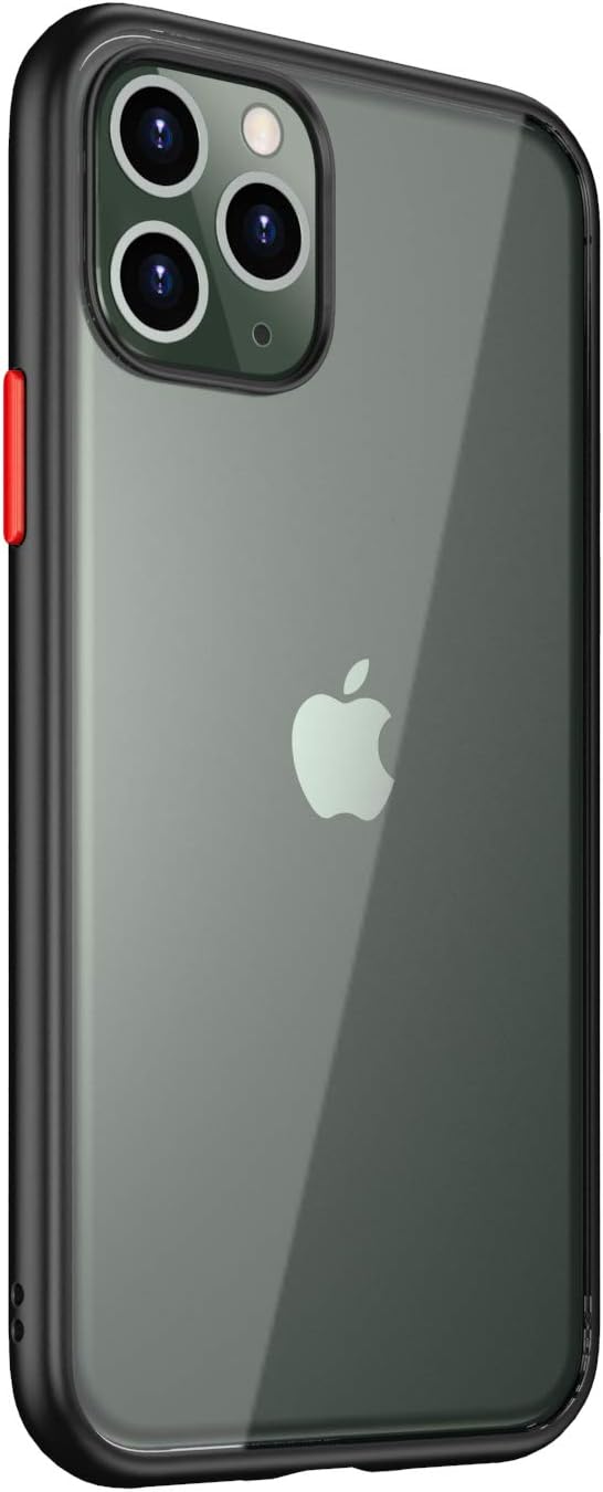 Bloom Skins Case Compatible with Apple iPhone 11 Pro Max | Luxury Naked Clear Protective Full Body Heavy Duty Slim Shockproof Bumper Hard Skin Grip Case [Red Buttons] | Made in USA