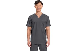 Cherokee Scrub for Men's Tuckable V-Neck Top with 1 Chest Pocket, Pen Slot, Ultra Soft, Durable, 2-Way Stretch Fabric- WW690