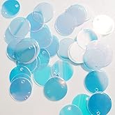 Flat Round Sequin Paillettes Iridescent Transparent Loose Sequins Crystal Iridescent Spangles for DIY Crafts, Embroidery 200pack
