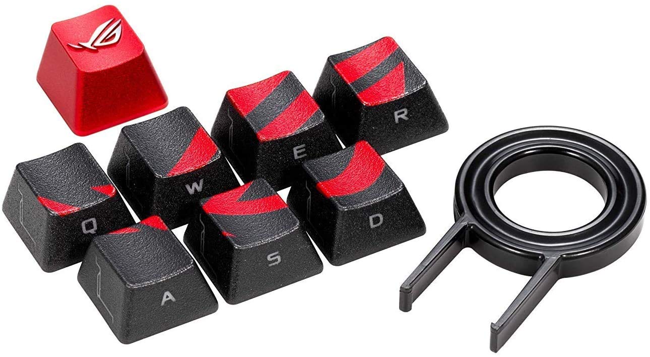 ASUS ROG Gaming Keycap Set - Textured Side-Lit Design for FPS & MOBA Gaming | Accurate Keypress with Strong Grip | Compatible with Cherry MX Switches | Includes Keycap-Puller Tool for Easy Installatio