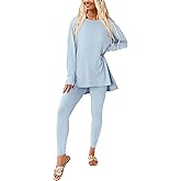 PRETTYGARDEN Women's 2 Piece Outfits 2026 Spring Long Sleeve Tunic Tops Legging Pants Fall Matching Lounge Sets Sweatsuits