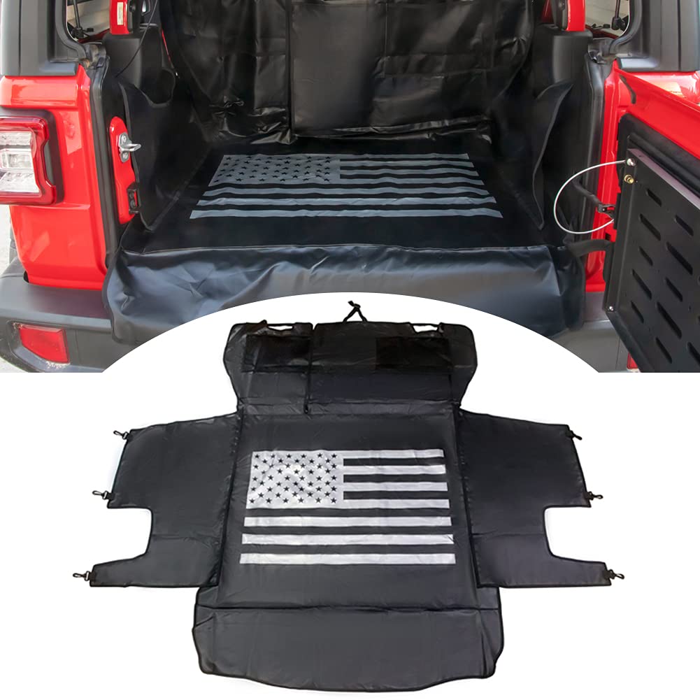 Photo 1 of BESTAOO Dog Cargo Liner for Jeep, Waterproof Pet Dog Trunk Cargo Liner for 2007-2025 Jeep Wrangler JK JL 4-Door, Heavy Duty Oxford Nonslip Dog Trunk Cargo Protector Washable Dog Seat Cover (USA Flag)