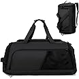 PDUWL Gym Bag for Women and Men Duffle Bag for Travel Carry On Weekender Bag with Shoe Compartment &Wet Pocket Sports Duffel Bags-Black