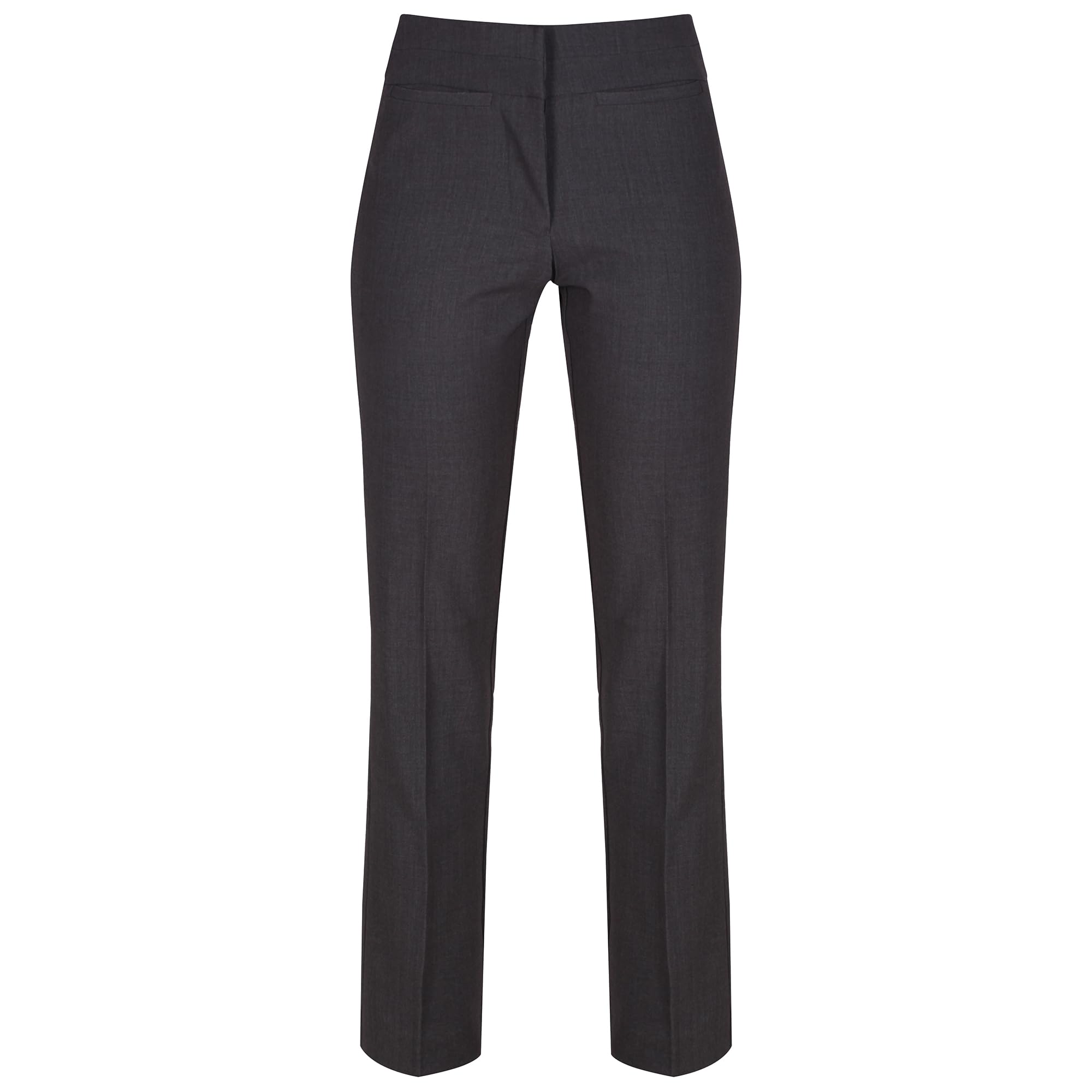Trutex Senior Girls' School Trousers Slim Leg Twin Pocket Comfort Stretch Fit (26" Waist, 28" Length Short, Graphite Grey)