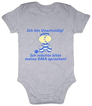 Hariz Baby Body Kurzarm Unschuldig Oma Sprechen Oma Spruche Zur Geburt Baby Bodies Grosseltern Inkl Geschenk Karte Bleistift Grau 0 3 Monate Amazon De Baby