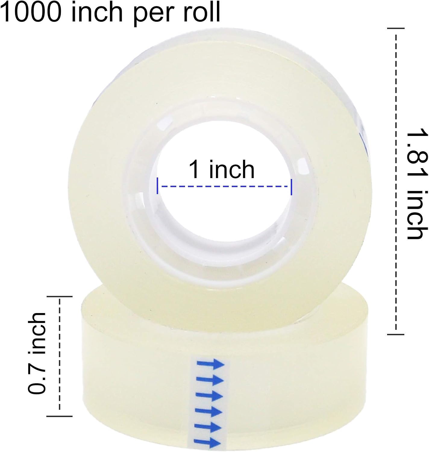 12 Rolls Transparent Tape Refills, Clear Tape, All-Purpose Transparent Glossy Tape for Office, Home, School : Office Products