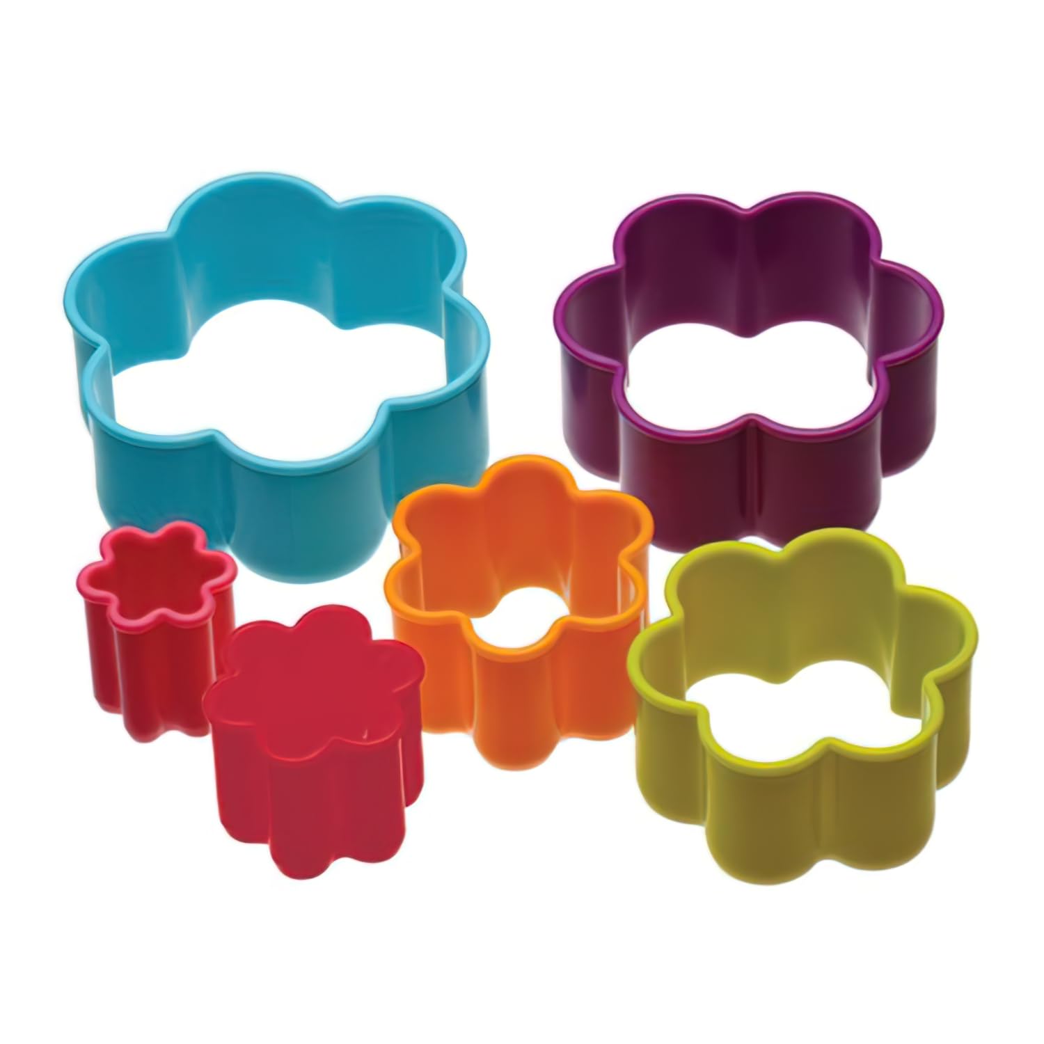 Colourworks Set of Six Plastic Flower Shaped Cookie Cutters