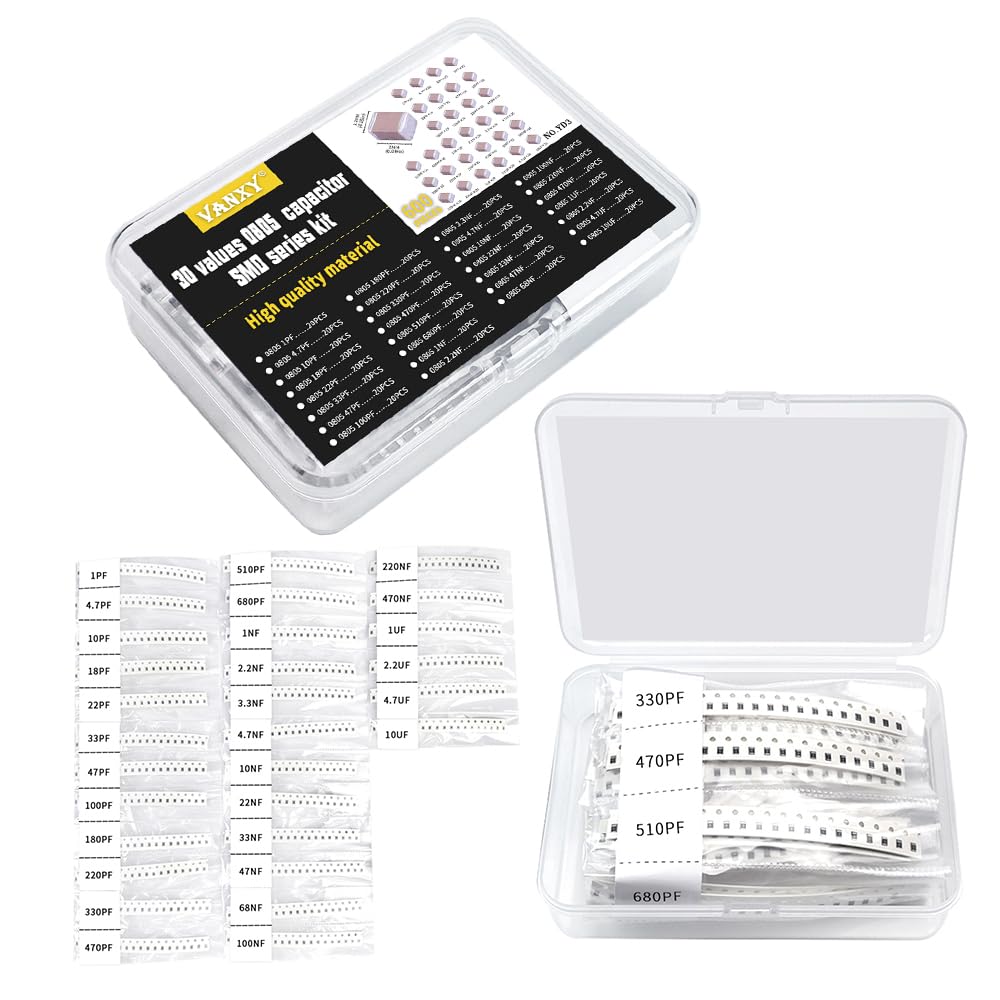 Photo 1 of 0805 SMD Capacitor Kits 30values*20pcs=600pcs 1PF-10uF mlcc Multilayer Ceramic Chip Capacitors