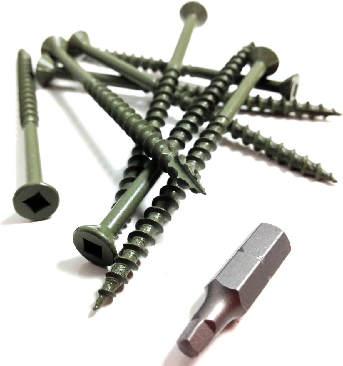 200 x 63mm Green PRO DECKING Screws Square Drive Head NO Split Cutter