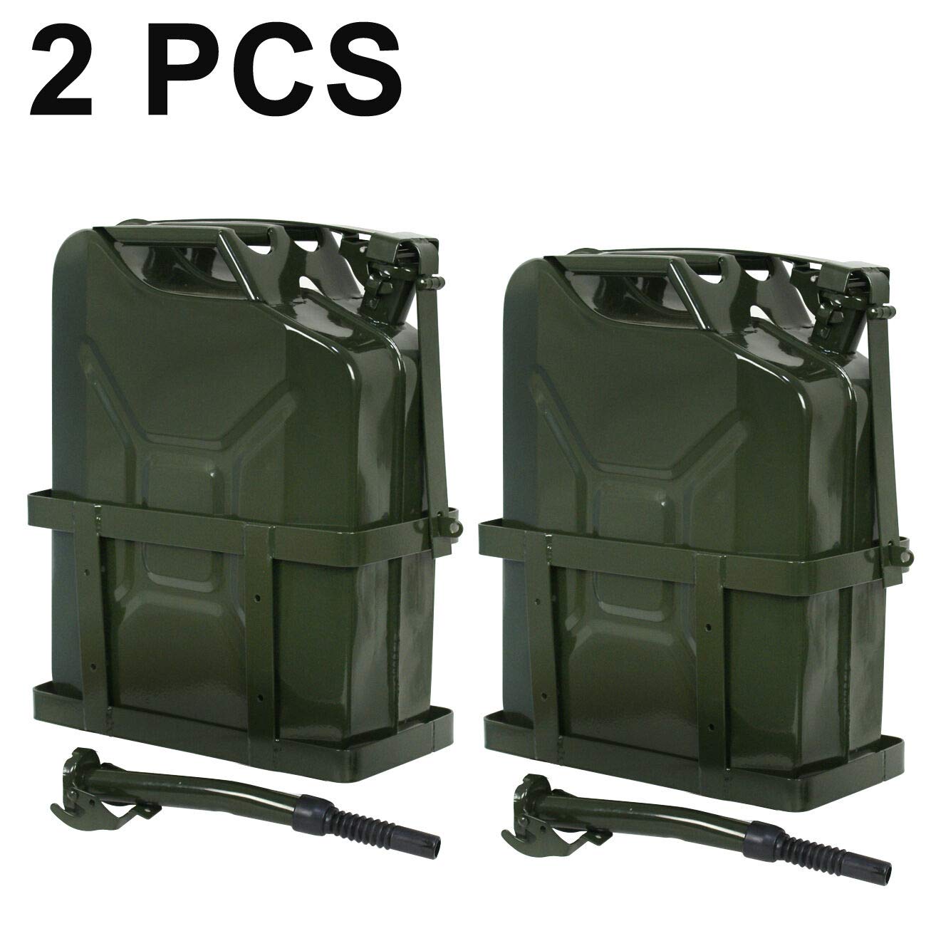 5 Gal Emergency Backup Green 20L Fuel NATO Jerry Can Metal Steel Tank 