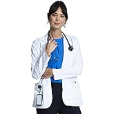 Cherokee Lab Coat Women 28" & 30" Medical Scrub Consultation White Lab Coat Long Sleeve with 3 Pockets Easy Care - CK451
