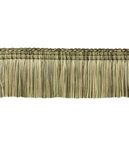 Frangia Decorativa DecoPro Barocco 4cm – Colore Giardino Beige (Beige Chiaro, Verde Oliva, Oro) – Rotolo Da 25 Metri Per Cuscini, Tende E Tappezzeria