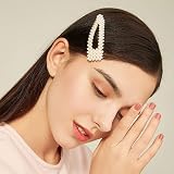 Acptall 20Pcs Pearl Hair Clips Barrettes Geometric Acrylic Resin Fashion view 5