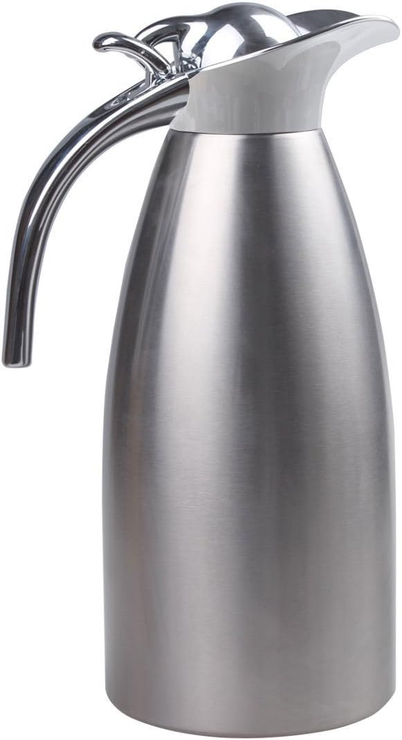 Thermal Insulated Coffee Carafe, Made with Brushed Stainless Steel, Keeps Your Drinks Piping Hot or Freezing Cold for Hours, Bonus Download of How To Make the Best Homemade Coffee Ever