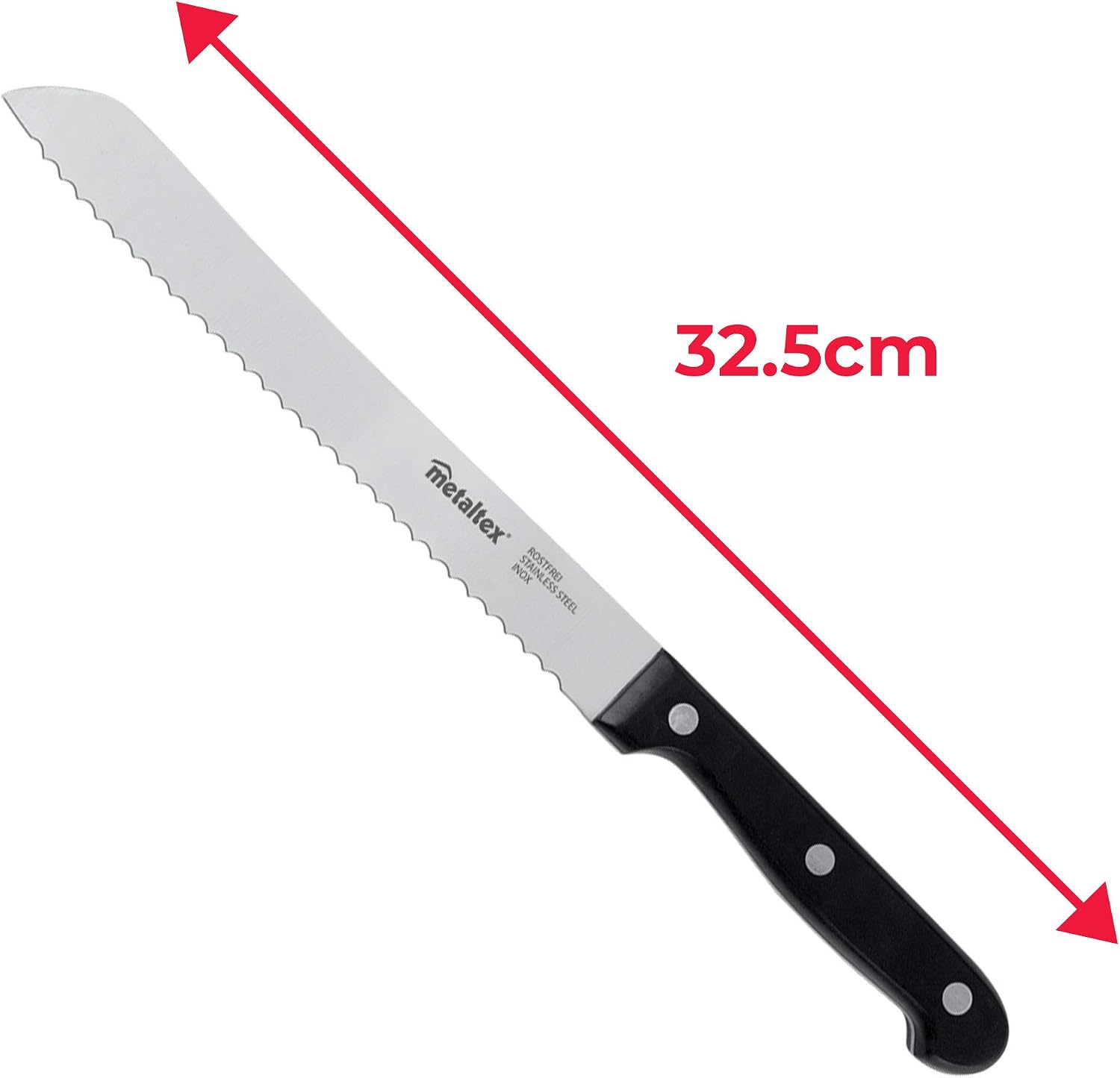 Metaltex "Professional" Bread Knife, Silver, 32.5 cm, 33 cm - Image 5