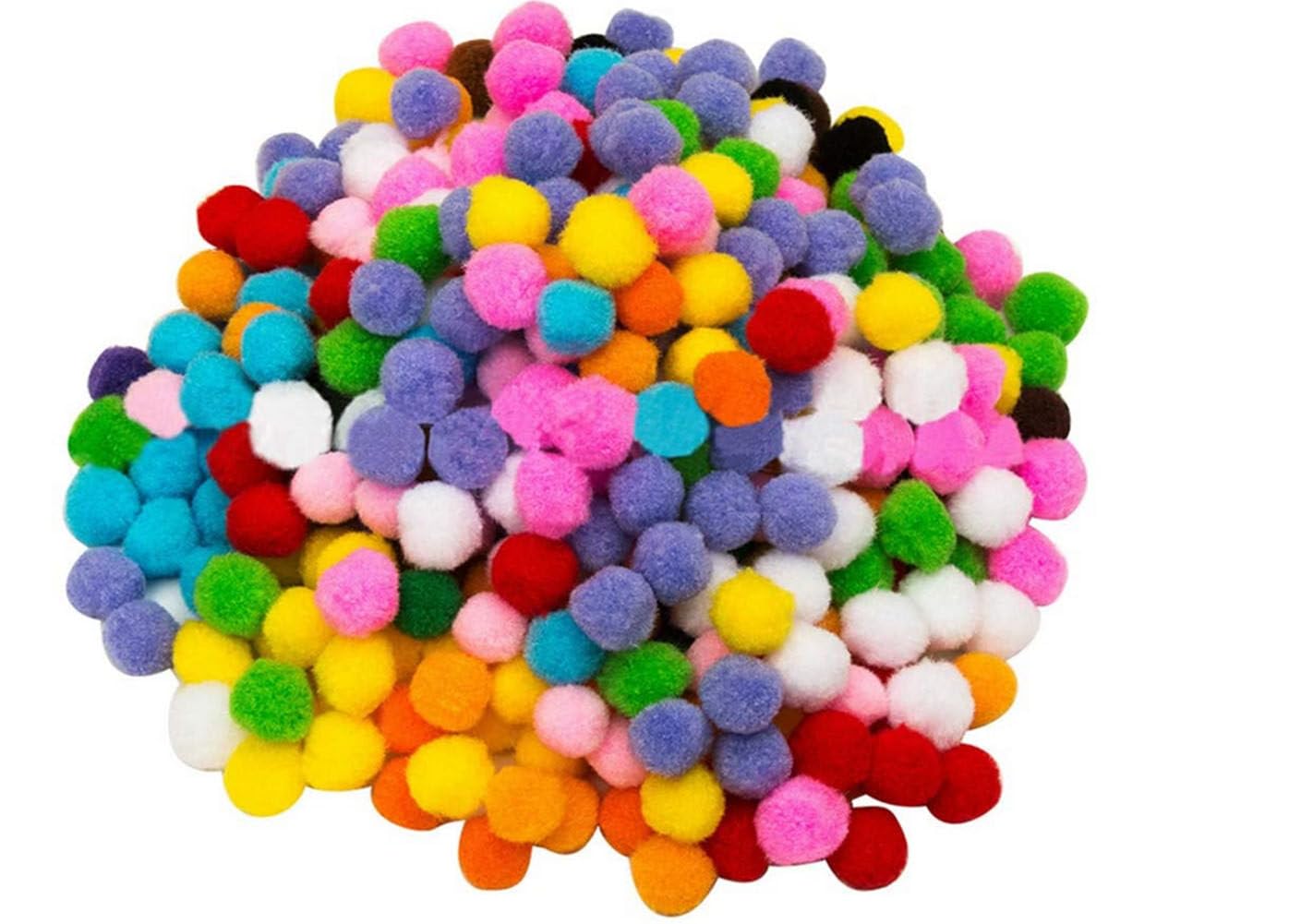 500PCS Colorful Pom Poms Craft Pom Pom Balls Mini Pompomfor DIY Art Creative Crafts Decorations (1inch/2.5cm)