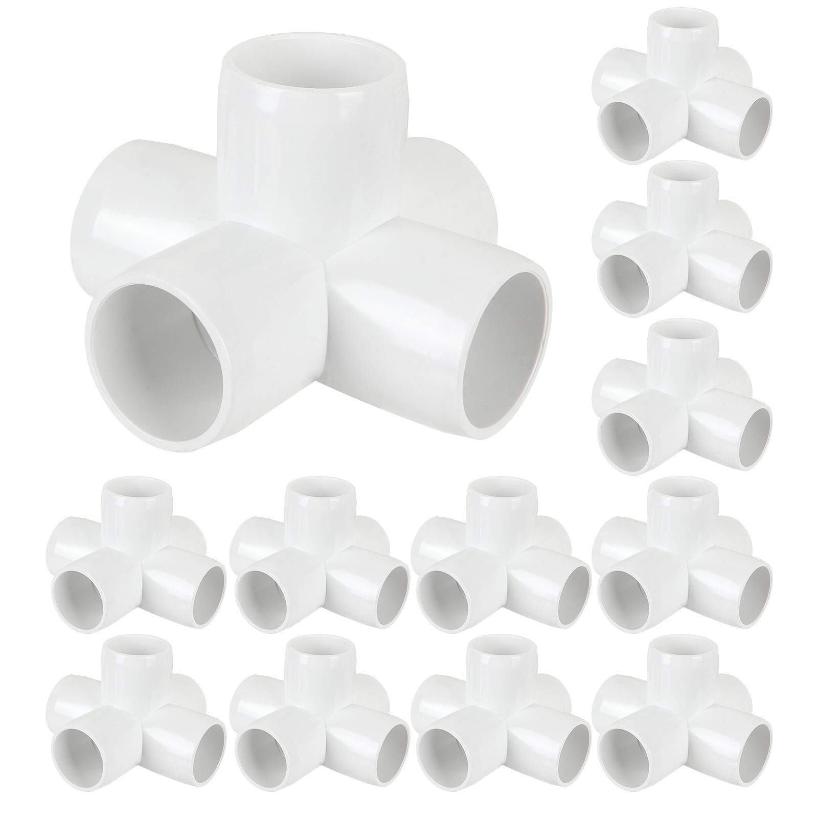 Photo 1 of 12 Pack 5 Way PVC Fitting 1 inch Furniture PVC Fittings 5-Way 1 inch Elbow Connector Schedule 40 for Building Furniture Greenhouse Shed Pipe Fittings Tent Connection