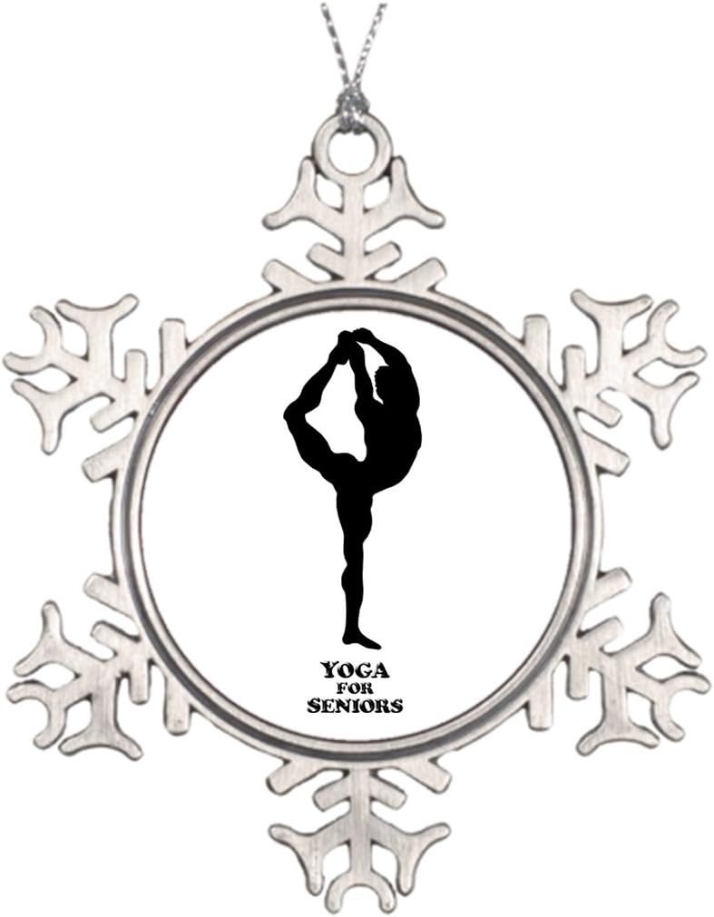 Number Crown Personalized Christmas Snowflake Ornaments Yoga for Seniors - Friendship Snowflake Ornaments