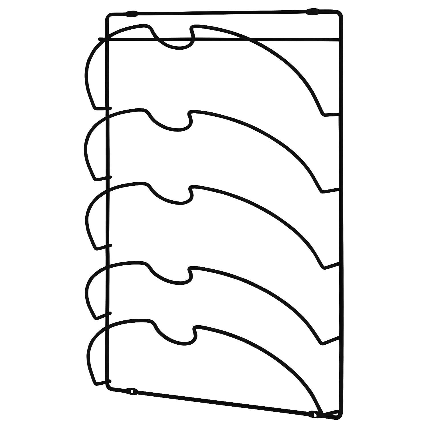 Joeji's Pot Lid Holder - Pan Rack & Organizer for Cupboard, Pot Lid Storage Solution, Kitchen Pantry Organizer - 5-Tier, Black