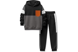 kadoubiyoo Boys Clothes Long Sleeve Color-blocked Hoodie Top and Pants 2PCS Winter Sweatsuits Fall Boys Outfits 2-8 Years