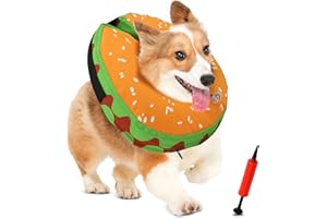 iPetStation Dog Cone Collar Alternative, Inflatable E Collar for Dogs - Waterproof, Comfy Pillow (Orange, XL Neck:19.68'-29.6')