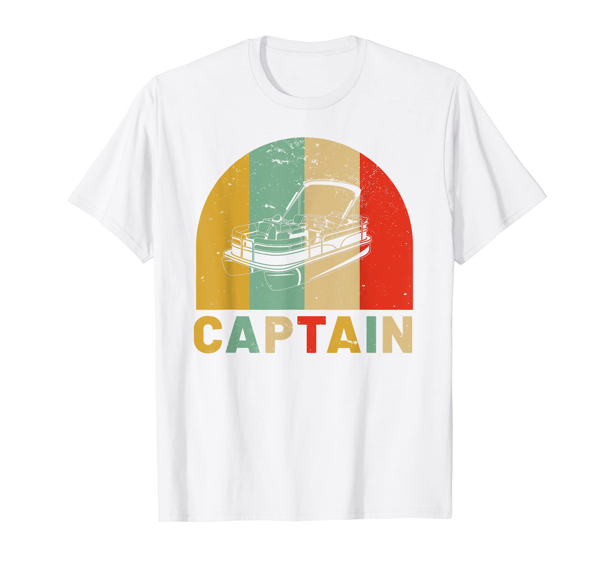 Pontoon Boat Captain Vintage Sunset Style Boating T-Shirt