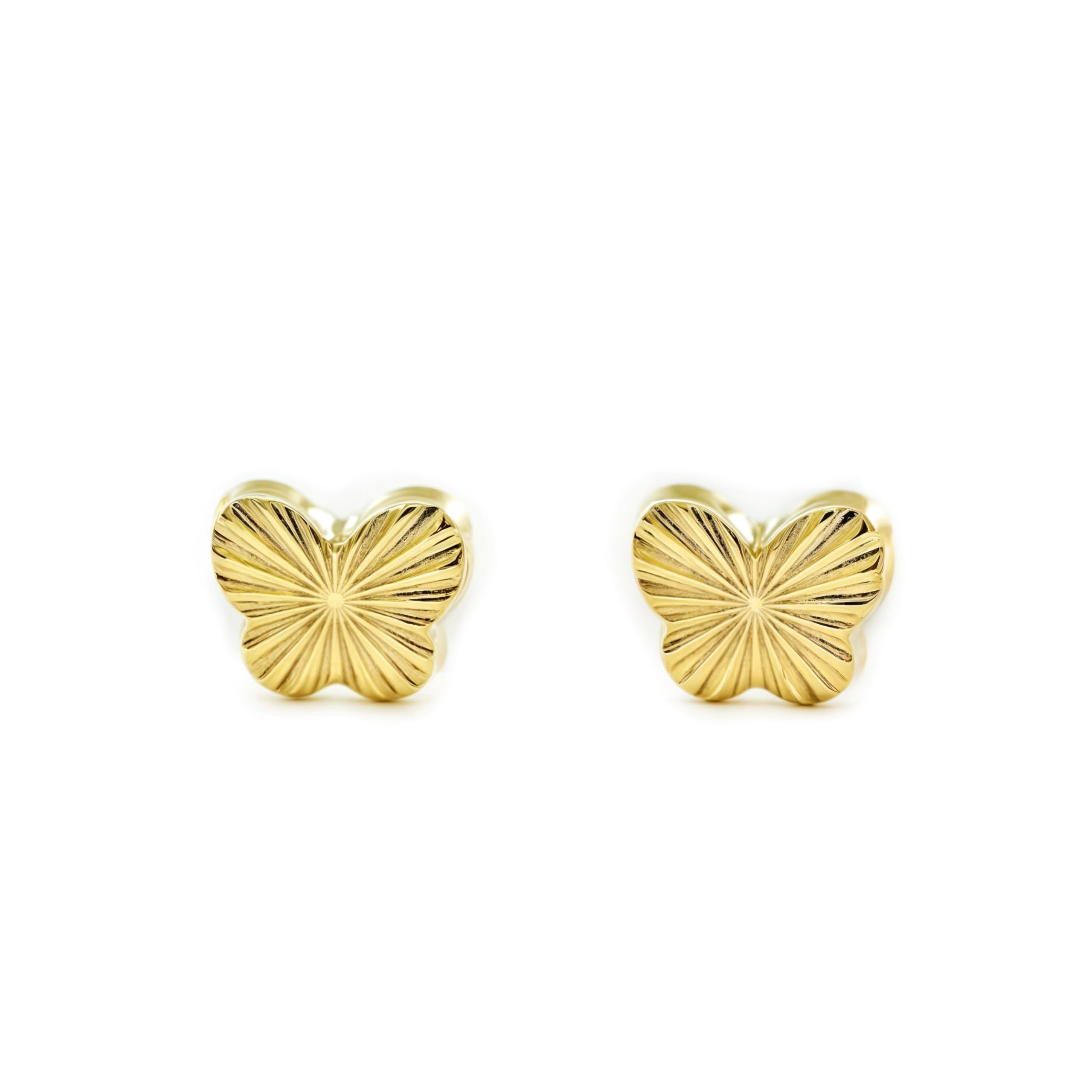 9ct Yellow Gold butterfly Children's Earrings