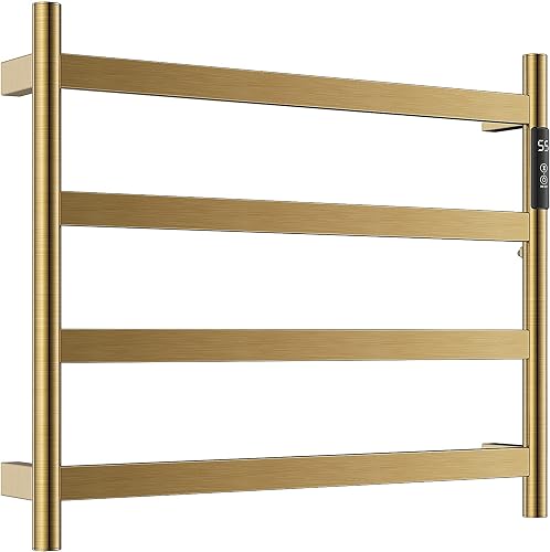 Wire Radiator Towel Rail Rack NJOLG Towel Warmer 4 Bars Electric Heated Towel Rack Wall Mount Plug-in ...