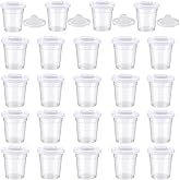 SiliFine 24 Packs No Spill Paint Cups with Lids for Kids Reusable Spill Proof Paint Cups for Classroom Arts Crafts Supplies