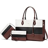 Keyli 3pc Sets Laptop Bag for Women,15.6 Inch Work Tote Bags Waterproof Leather Business Computer Briefcase Shoulder Handbag