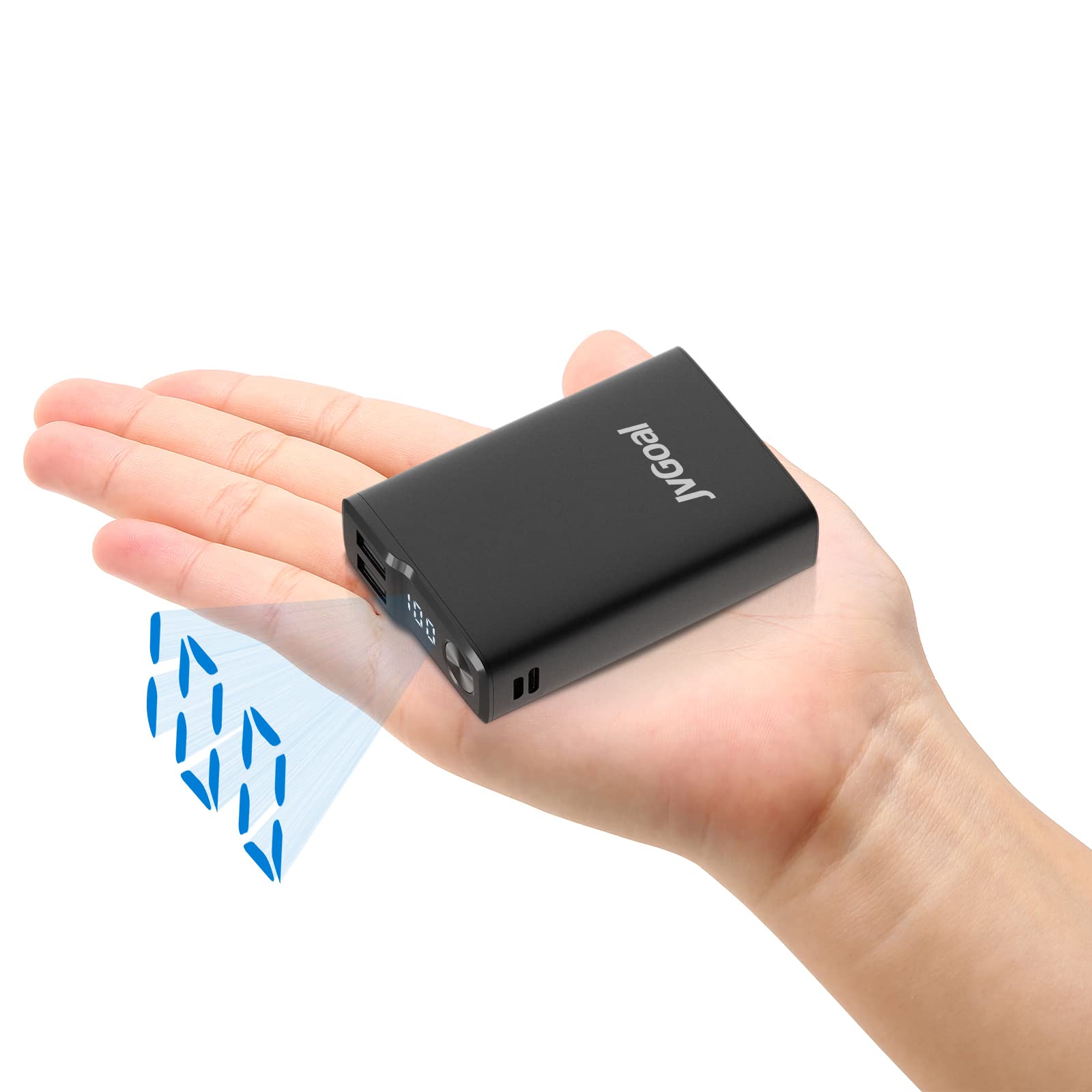 JVGoal Small Power Banks 12000mAh Portable Charger Mini External Battery Pack with LCD Digital Display 2 USB Ports Phone Charger for iPhone, Smartphone, Huawei, Samsung Galaxy Heated Vests and More