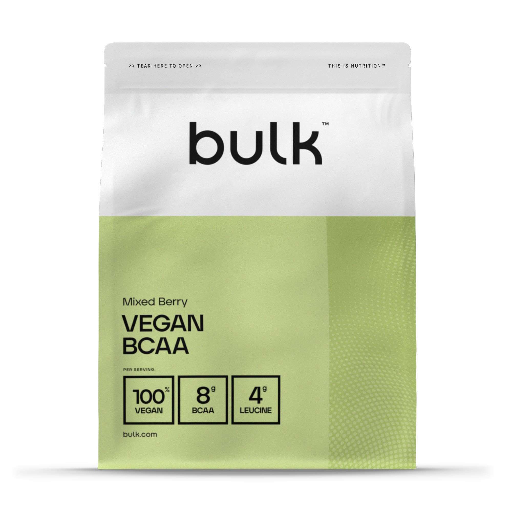 Bulk Vegan BCAA Powder, Unflavoured, 500 g