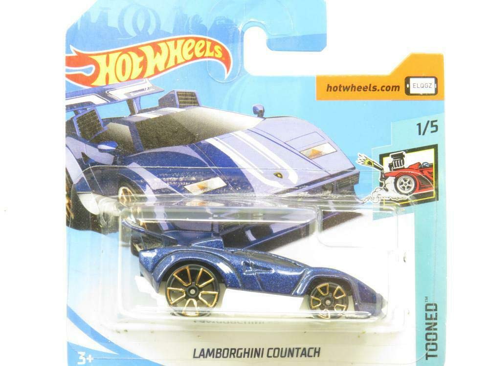 Hot Wheels 2018 Lamborghini Countach Blue 1/5 Tooned 82/365 (Short Card)
