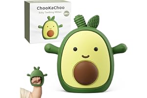 CHOOKACHOO Baby Teething Toy Silicone Avocado Teething Mitten for Babies Over 3 Months Anti Dropping Wrist Hand Teethers Baby Chew Toys for Sucking Needs, BPA Free (Patent Pending)