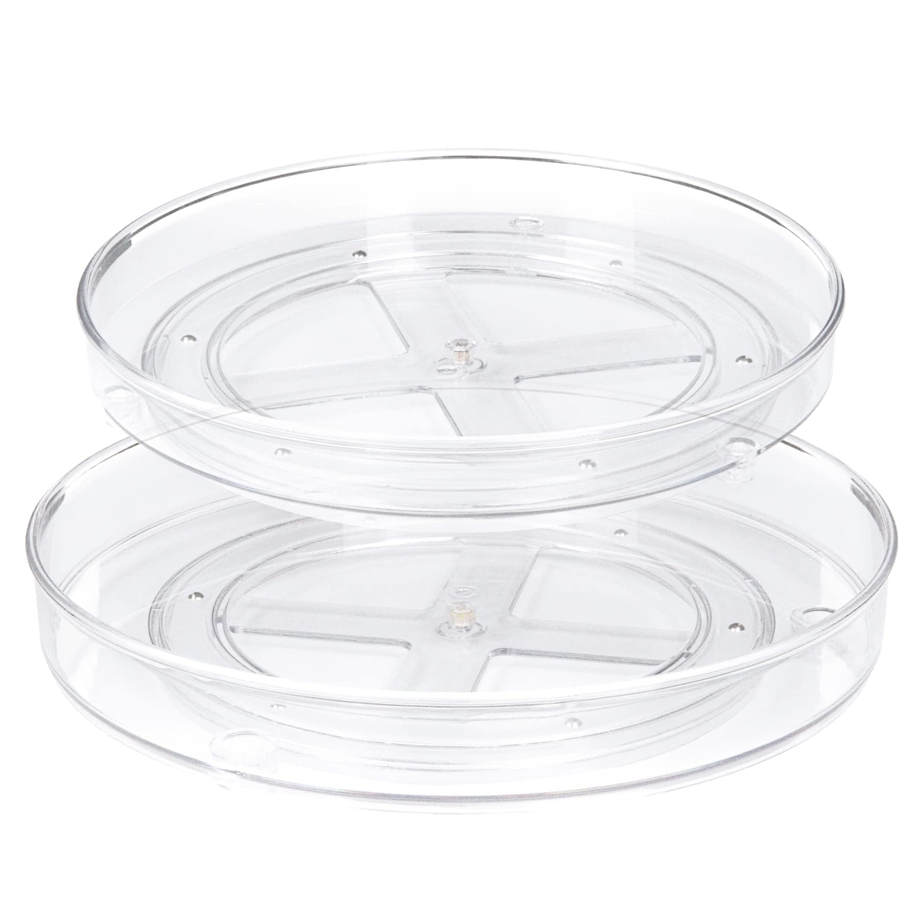 Spesh 2 Pcs Lazy Susan Turntable 360° Rotating Cupboard Organizers for Cabinet Fridge Turntable Organisers Rotating Spice Racks for Kitchen(27x4.3cm+23.5x3.6cm)