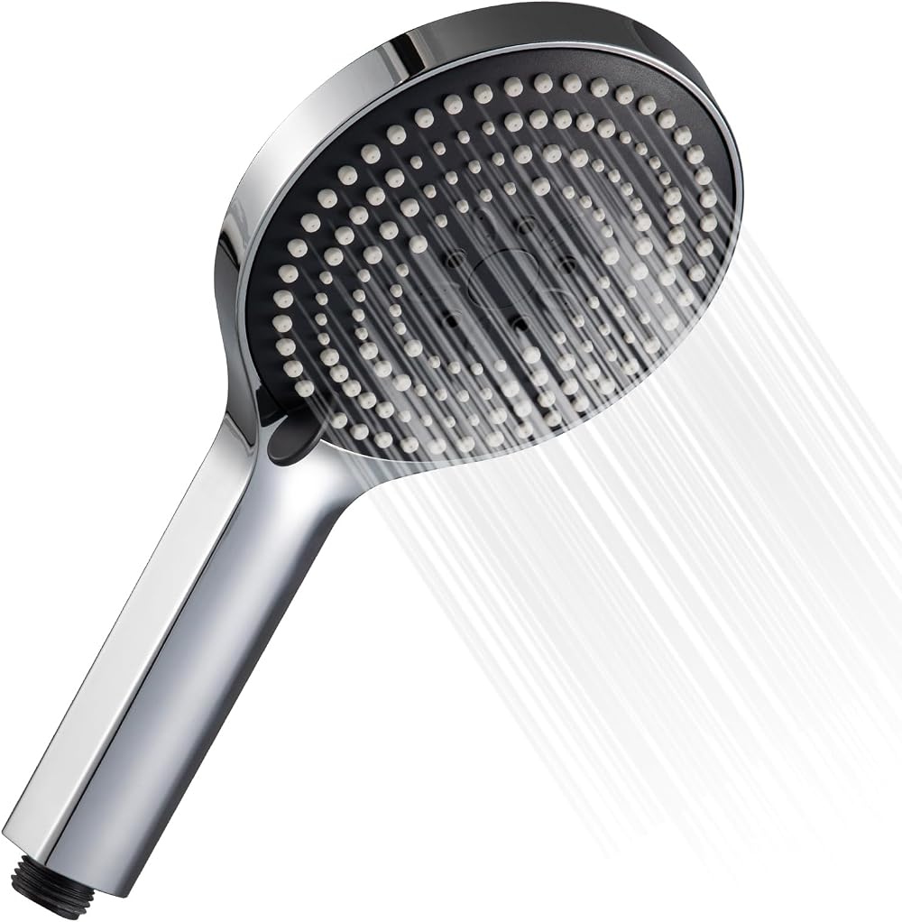 OFFO 6 Modes Handheld Shower Head Chrome 130mm Large Coverage ABS