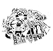 Nuoxinus Laptop Stickers [100pcs], Black White Car Stickers Skateboard Luggage Bike Motorcycle Bumper Stickers, Snowboarding Guitar Helmet Phone Graffiti Stickers Decals